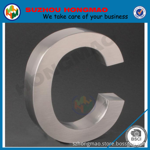 3D brushed stainless steel letters